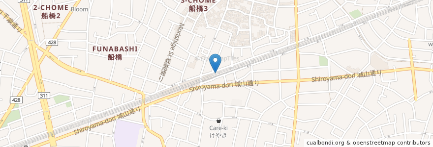 Mapa de ubicacion de 千歳船橋第一 en ژاپن, 東京都, 世田谷区.