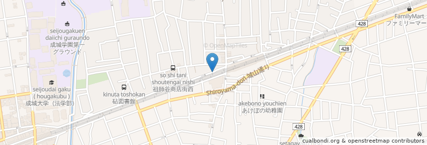 Mapa de ubicacion de 小田急マルシェ祖師ヶ谷大蔵 en Japon, Tokyo, 世田谷区.