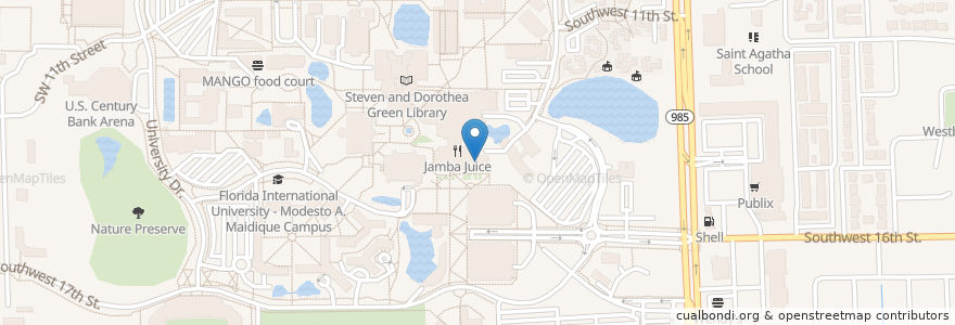 Mapa de ubicacion de Barnes & Noble Cafe en 美利坚合众国/美利堅合眾國, 佛罗里达州/佛羅里達州, 迈阿密-戴德县/邁亞美戴德縣/邁阿密-戴德郡.