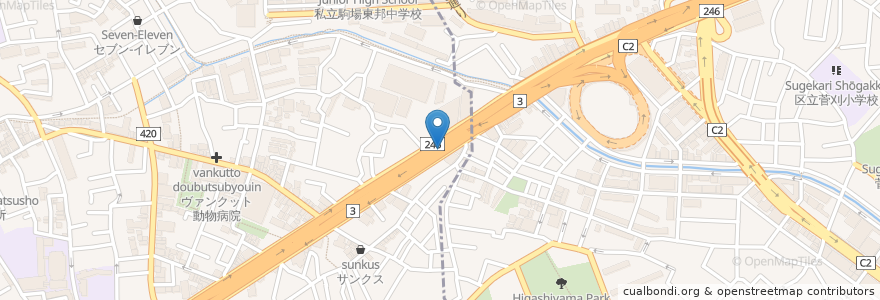 Mapa de ubicacion de 池尻大橋自転車等駐車場 en ژاپن, 東京都, 目黒区.