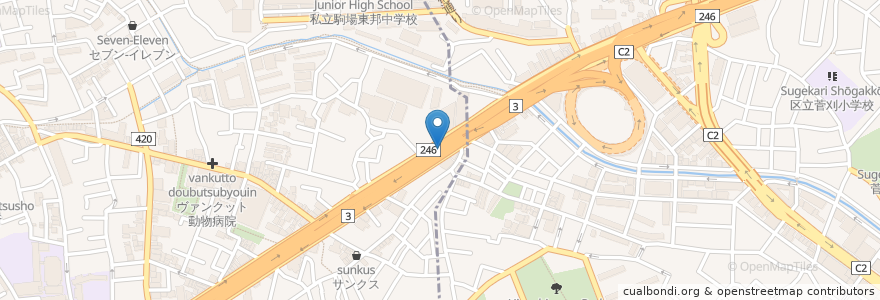 Mapa de ubicacion de 池尻大橋自転車等駐車場 en Japonya, 東京都, 目黒区.