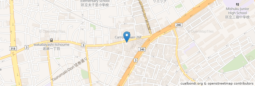 Mapa de ubicacion de 三軒茶屋二丁目駐輪場 en Japonya, 東京都, 世田谷区.