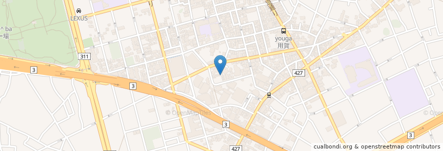 Mapa de ubicacion de 用賀西 en Japon, Tokyo, 世田谷区.