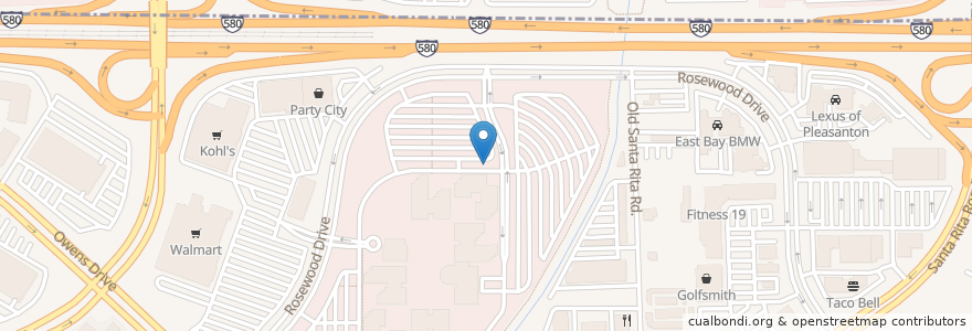 Mapa de ubicacion de Rosewood Commons en Соединённые Штаты Америки, Калифорния, Аламида, Pleasanton.