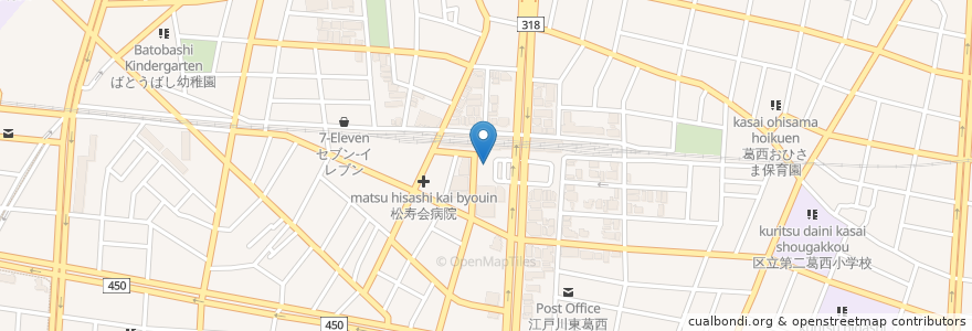 Mapa de ubicacion de 葛西駅西口駐輪場 en Japonya, 東京都, 江戸川区.