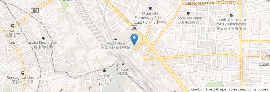 Mapa de ubicacion de 日暮里駅前地下 en Japón, Tokio, Taito.