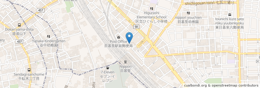 Mapa de ubicacion de 日暮里駅前地下 en 日本, 東京都, 台東区.