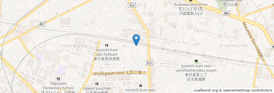 Mapa de ubicacion de 三河島駅前 自転車駐車場 en Giappone, Tokyo.