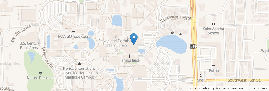 Mapa de ubicacion de Graham Center Food Court en United States, Florida, Miami-Dade County.