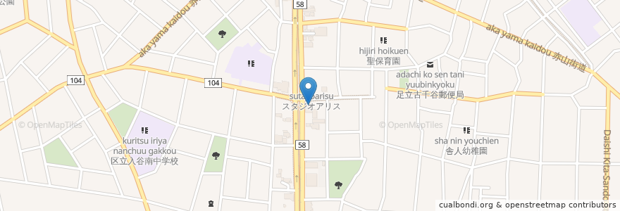 Mapa de ubicacion de こもれびクリニック en ژاپن, 東京都, 足立区.