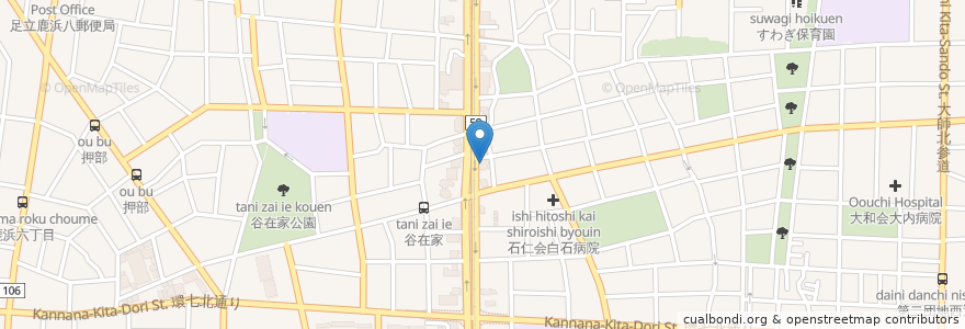 Mapa de ubicacion de デニーズ en 일본, 도쿄도, 足立区.