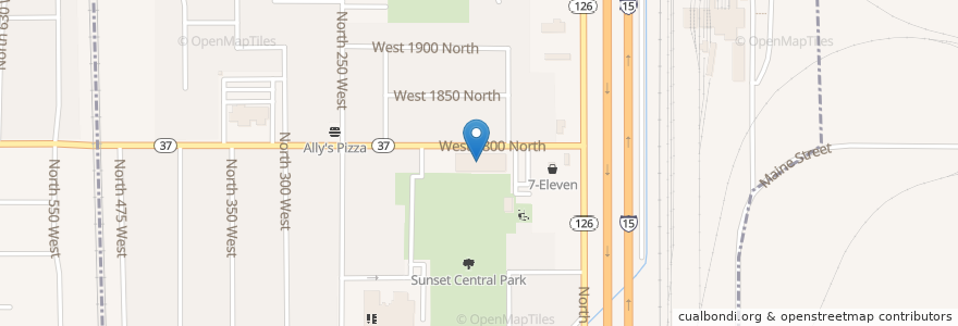 Mapa de ubicacion de Fire Station 11 en Vereinigte Staaten Von Amerika, Utah, Davis County, Sunset.