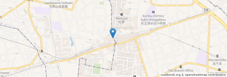 Mapa de ubicacion de 大岡山駅前地下 en 日本, 東京都, 目黒区, 大田区.