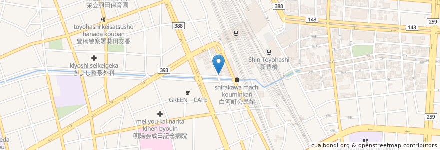 Mapa de ubicacion de 大沢薬局 en Japan, Aichi Prefecture, Toyohashi.