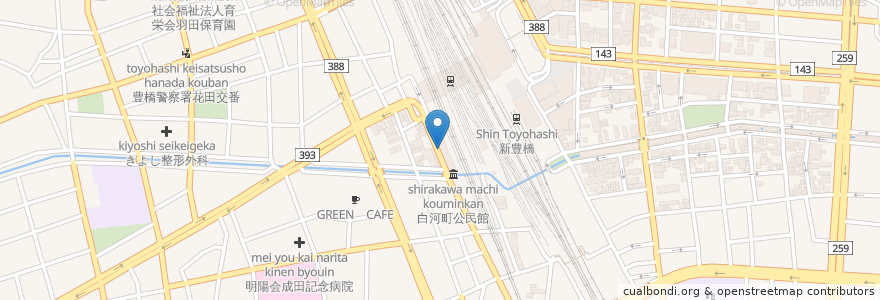 Mapa de ubicacion de さんぺい en ژاپن, 愛知県, 豊橋市.