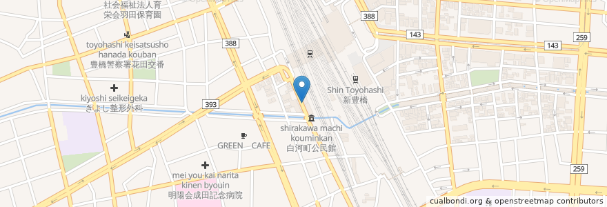 Mapa de ubicacion de ピンクのカーテン en Japan, Präfektur Aichi, 豊橋市.