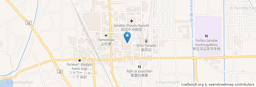 Mapa de ubicacion de 餃子の王将 en Jepun, 京都府, 京田辺市.
