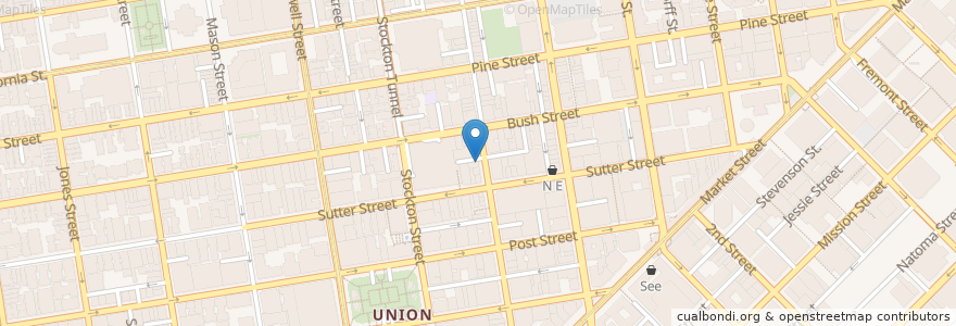 Mapa de ubicacion de Mikaku Restaurant en Vereinigte Staaten Von Amerika, Kalifornien, San Francisco, San Francisco.