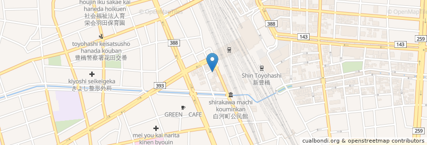 Mapa de ubicacion de 自転車預り所井上 en Giappone, Prefettura Di Aichi, Toyohashi.