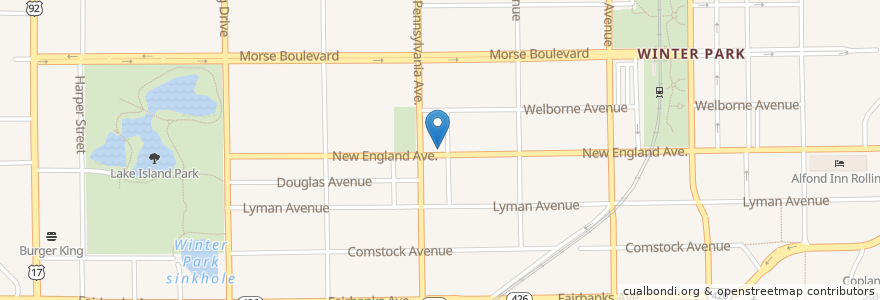 Mapa de ubicacion de Hannibal's en 미국, 플로리다주, Orange County, 윈터파크.