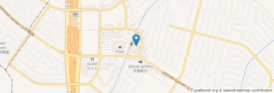 Mapa de ubicacion de りそな銀行 en Japonya, 京都府, 京田辺市.