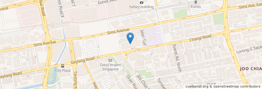 Mapa de ubicacion de Geylang Serai Food Market en Singapura, Southeast.