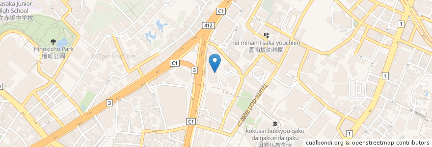 Mapa de ubicacion de さんて寛 en Japon, Tokyo, 港区.