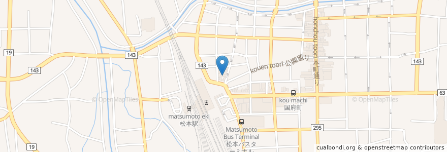 Mapa de ubicacion de 日本海庄や en 日本, 長野県, 松本市.