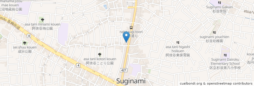 Mapa de ubicacion de ぱんだ珈琲店 en Япония, Токио, Сугинами.