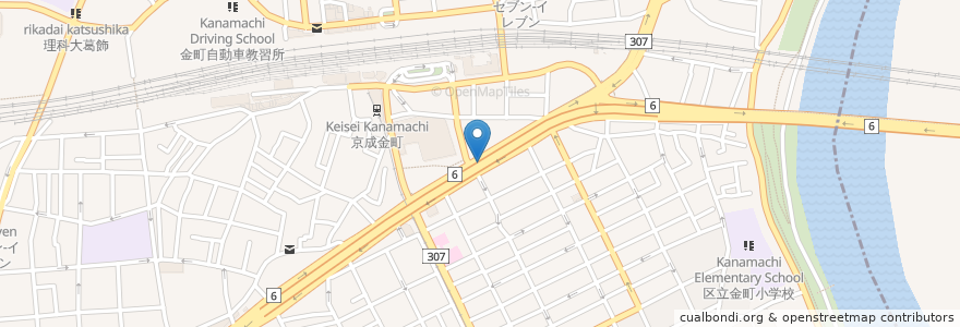 Mapa de ubicacion de 金町高架下 en Jepun, 東京都, 葛飾区.
