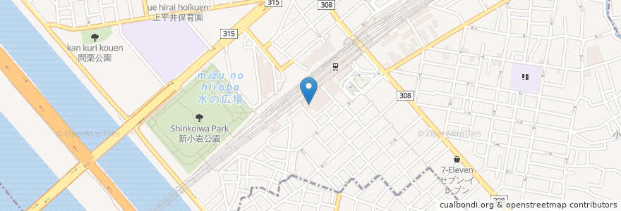 Mapa de ubicacion de クッターナ新小岩B棟地下 en اليابان, 東京都, 葛飾区.