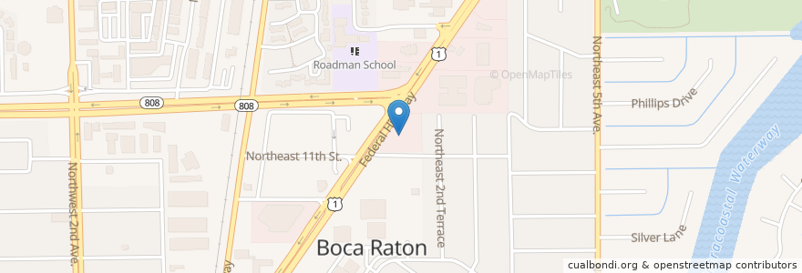 Mapa de ubicacion de Bank of America en ایالات متحده آمریکا, فلوریدا, Palm Beach County, Boca Raton.