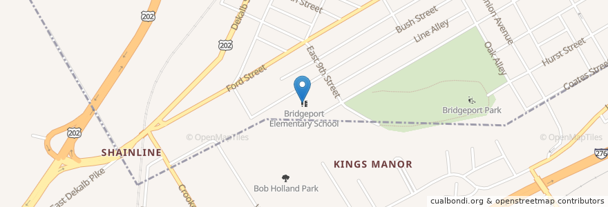 Mapa de ubicacion de Bridgeport Elementary School en Stati Uniti D'America, Pennsylvania, Montgomery County, Bridgeport.