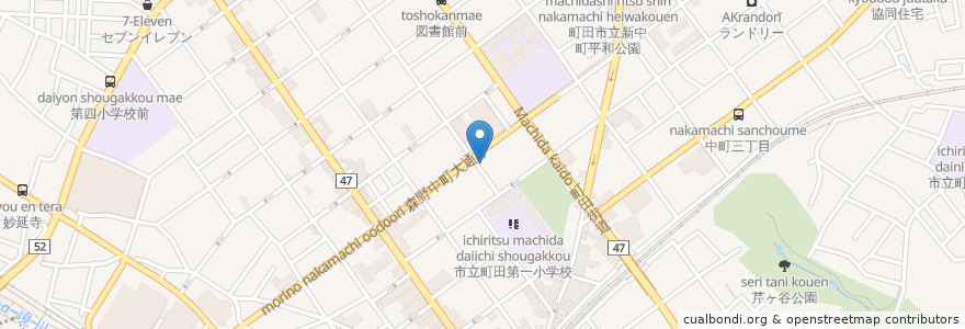 Mapa de ubicacion de 中町薬局 en Япония, Токио, Матида.