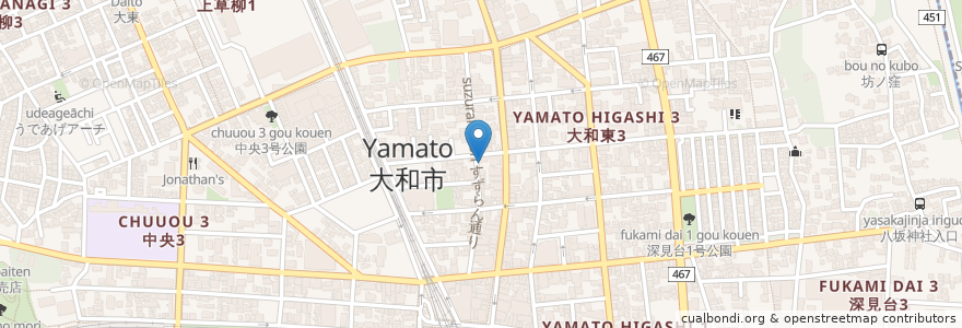 Mapa de ubicacion de 一松寿司 en 日本, 神奈川県, 大和市.