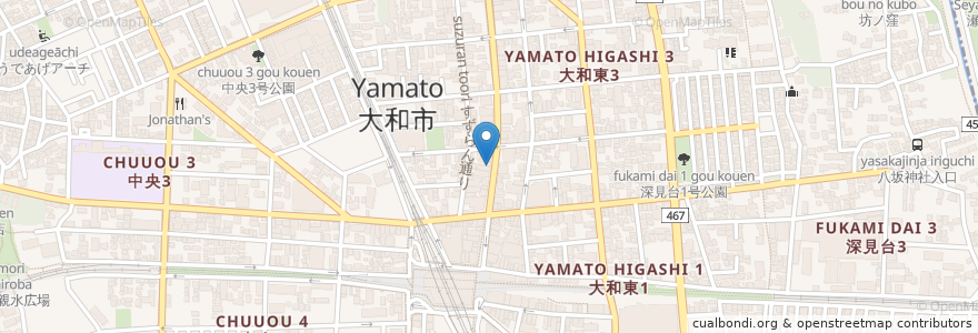 Mapa de ubicacion de やまとゆたか歯科 en 日本, 神奈川県, 大和市.