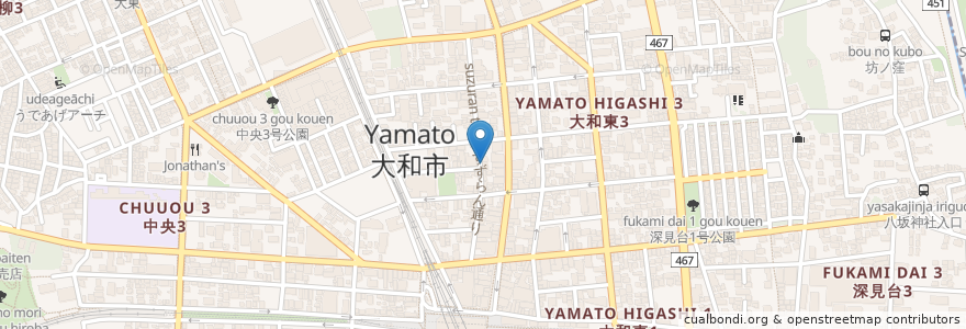 Mapa de ubicacion de すしダイニング まめ en Japan, Präfektur Kanagawa, 大和市.