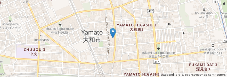 Mapa de ubicacion de 家元循環器内科 en ژاپن, 神奈川県, 大和市.