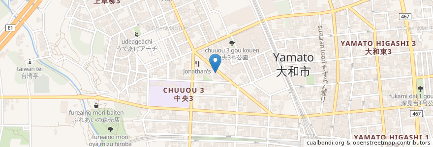 Mapa de ubicacion de やまと内科・小児科クリニック en 日本, 神奈川県, 大和市.