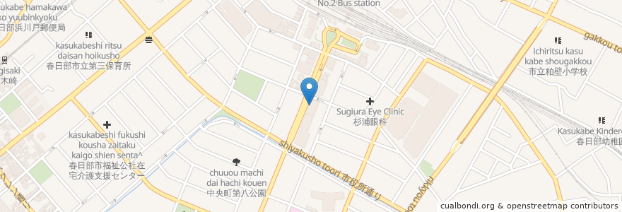 Mapa de ubicacion de なか卯 en اليابان, 埼玉県, 春日部市.