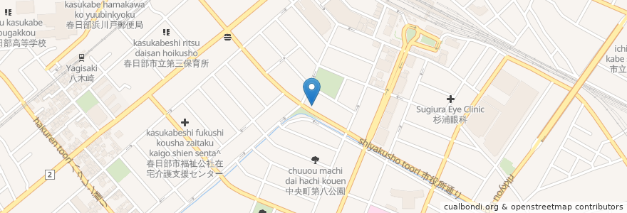 Mapa de ubicacion de 有賀内科クリニック en Giappone, Prefettura Di Saitama, 春日部市.