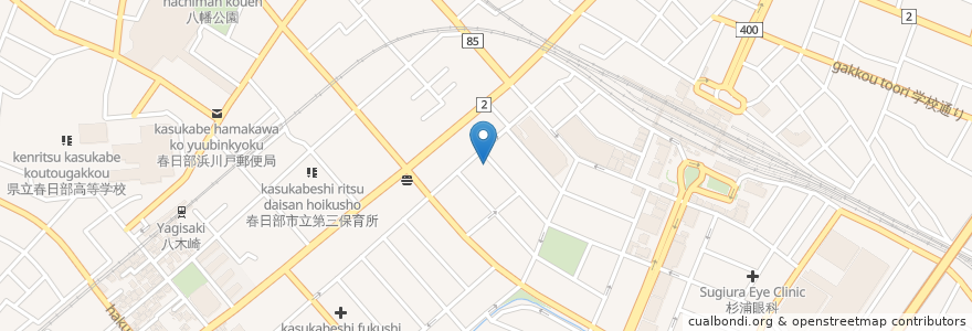 Mapa de ubicacion de 横田外科 en اليابان, 埼玉県, 春日部市.