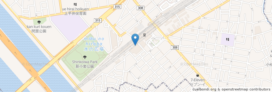 Mapa de ubicacion de クッターナ新小岩お客様駐輪場 en Japan, 東京都, 葛飾区.