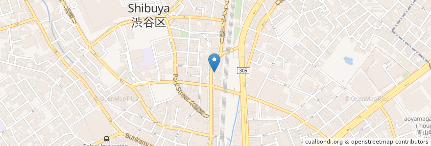 Mapa de ubicacion de 地鶏坊主 en Japonya, 東京都, 渋谷区.
