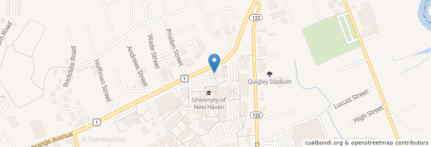Mapa de ubicacion de Campus Police en Verenigde Staten, Connecticut, New Haven County, West Haven.