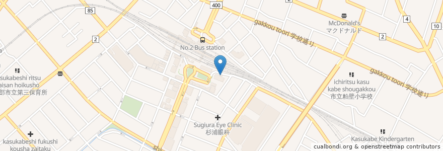 Mapa de ubicacion de ラーメンdosanko大将 en Japón, Prefectura De Saitama, 春日部市.