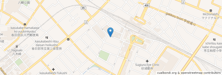 Mapa de ubicacion de ふじクリニック en 日本, 埼玉县, 春日部市.