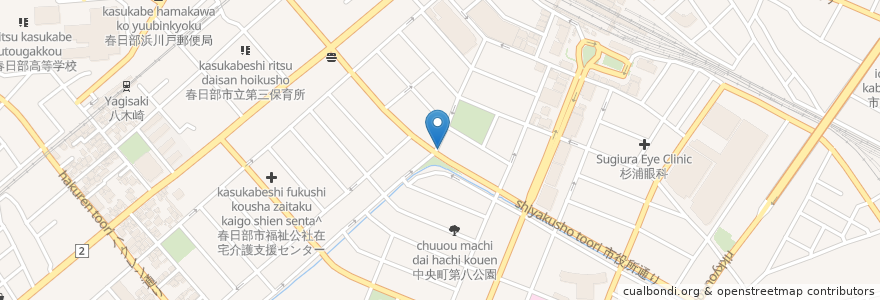 Mapa de ubicacion de 蕉風庵　巴屋 en ژاپن, 埼玉県, 春日部市.