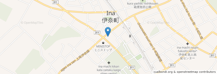 Mapa de ubicacion de ドラッグセイムス 伊奈中央店 en 日本, 埼玉県, 北足立郡, 伊奈町.