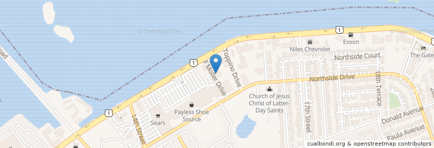Mapa de ubicacion de Subway en 미국, 플로리다주, Monroe County, Key West.
